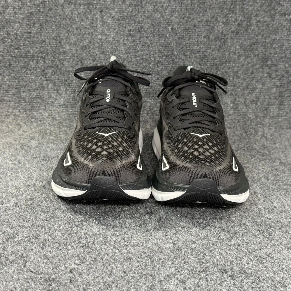 Hoka Clifton 9 Running Shoes Men's 11 Black White Athletic Run Training Sneakers